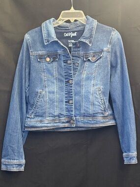 Cat & Jack Girls Classic Medium Blue Denim Jacket